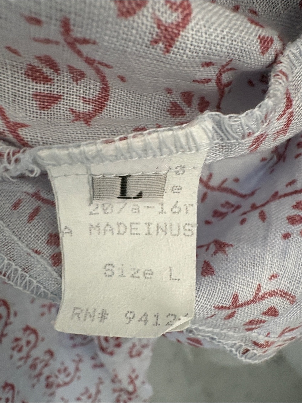CPShades linen Long-Sleeve pale blue Dress with Red Floral Motif - Picture 8 of 13